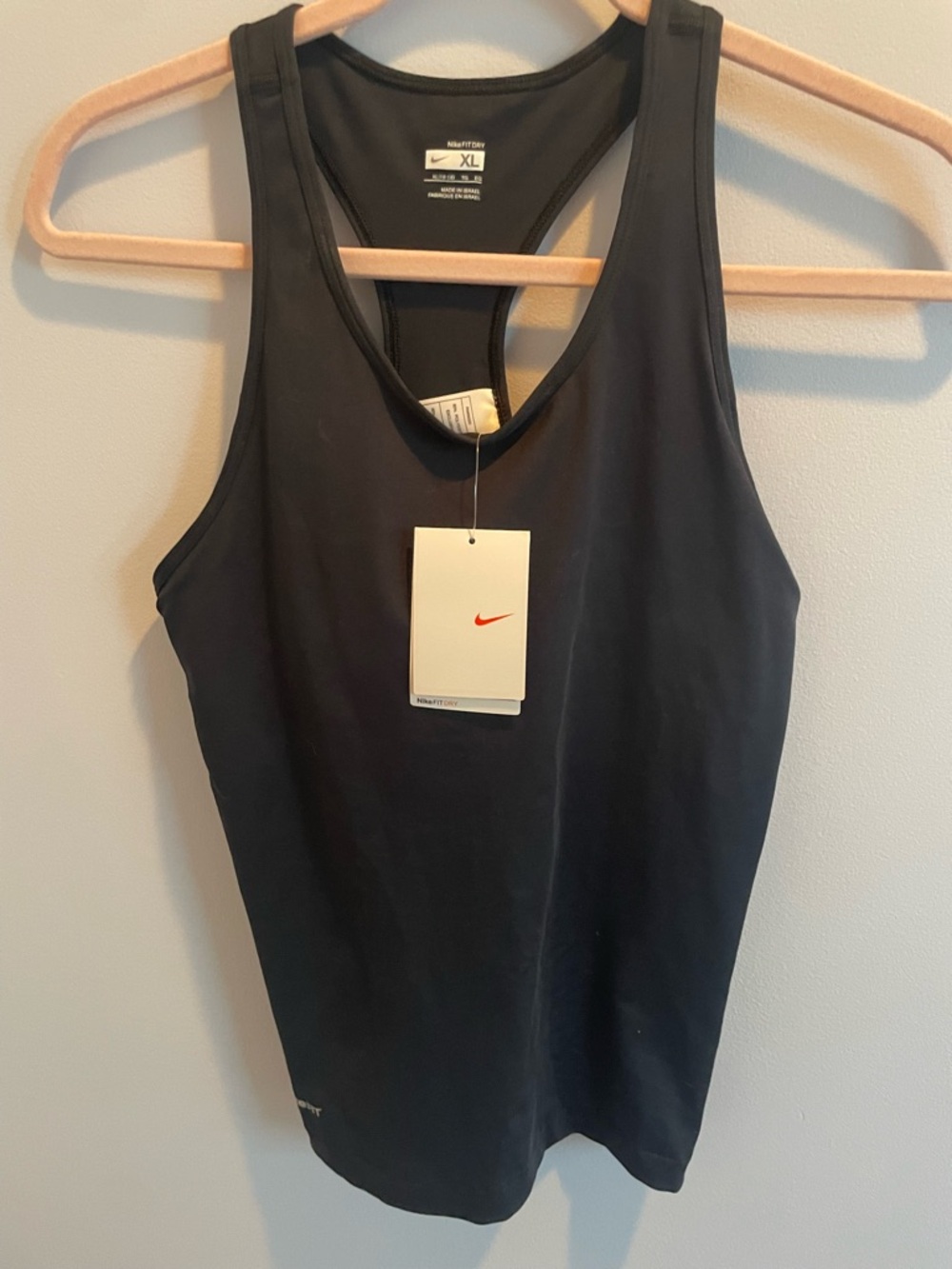 Nike Black Racerback Dri-FIT Tank Top with Built-In Shelf Bra
